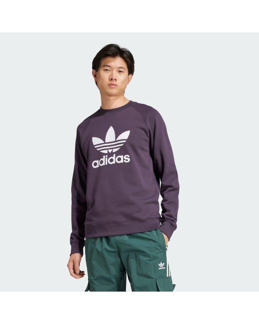 Sudadera Cuello Redondo Adicolor Classics Trefoil Adidas de hombre de color Purple