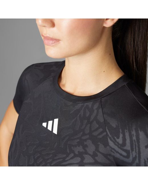 Adidas Gray Techfit Printed T-Shirt