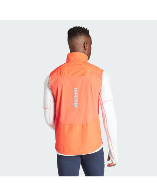 Chaleco Adizero Half-Zip Running adidas de hombre de color Naranja | Lyst