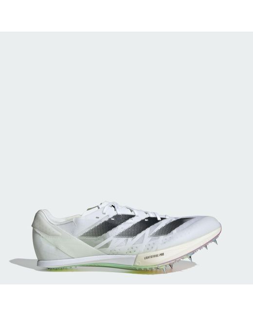 Adidas White Adizero Prime Sp 2.0 Track And Field Lightstrike Shoes for men