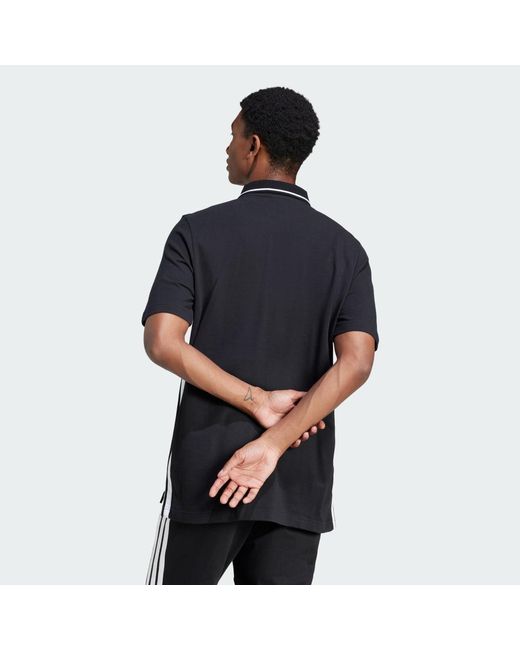 Adidas Blue Essentials 3-Stripes Piqué Polo Shirt for men