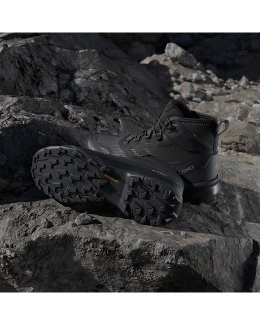 Adidas Black Terrex Skychaser Ax5 Mid Gore-Tex Climawarm+ Hiking Shoes for men