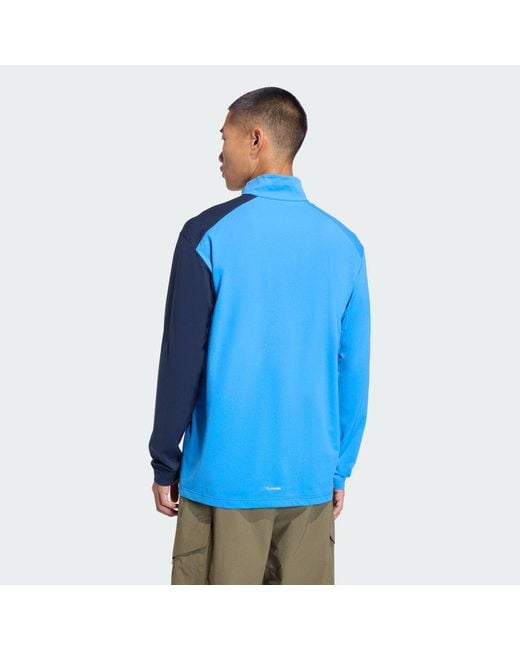 Adidas Blue Terrex Multi Climacool 1/2 Zip Long Sleeve Long-Sleeve Top for men