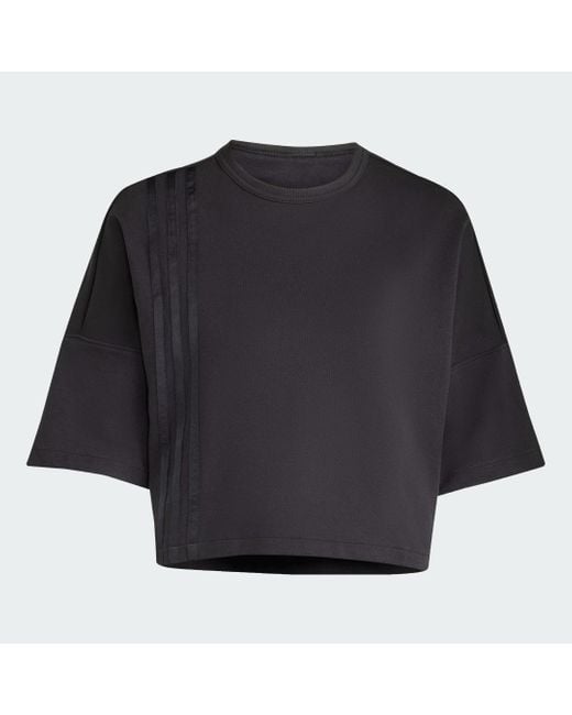 Adidas Black Off Placed 3-Stripes T-Shirt