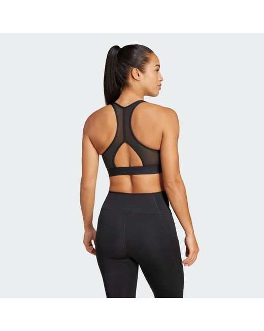 Adidas Black Primeliftreact Graphic Bra