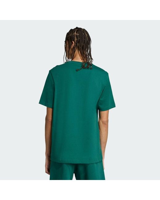 Adidas Green Collegiate Lineage Graphic Tee for men