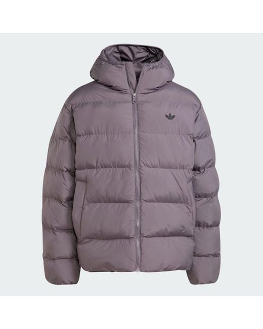 Adidas Purple Tonal Hooded Puffer Jacket for men