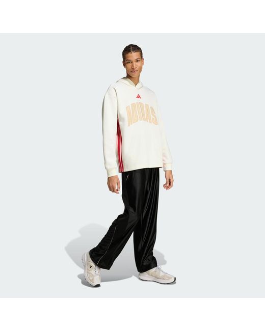 Adidas White Sweatshirt Adidas Stadium Graphic Hoodie Off/ Pure Ruby for men