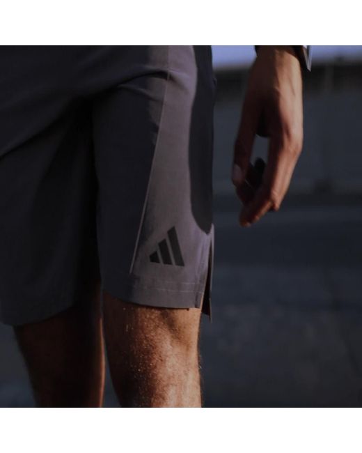 Adidas Gray Designed For Training Workout Shorts for men