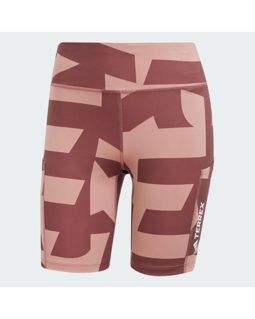 Adidas White Terrex Multi 8-Inch Printed Kurze Leggings