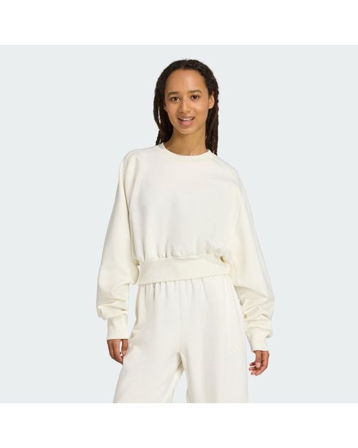 Adidas White Soft Lux Loose Sweatshirt
