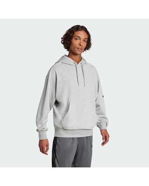 Felpa Con Cappuccio Essentials Loose-Fit 3 Bar Logo French Terry di Adidas in Gray da Uomo