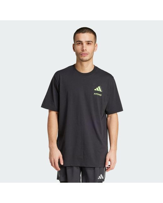 T-Shirt Gradual Runner Graphic di Adidas in Black da Uomo