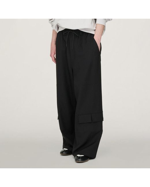 Adidas White Y-3 Sport Uniform Straight Leg Trousers for men