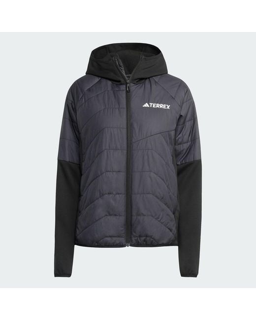 Adidas Black Terrex Multi Climawarm Insulated Hybrid Hooded Jacket