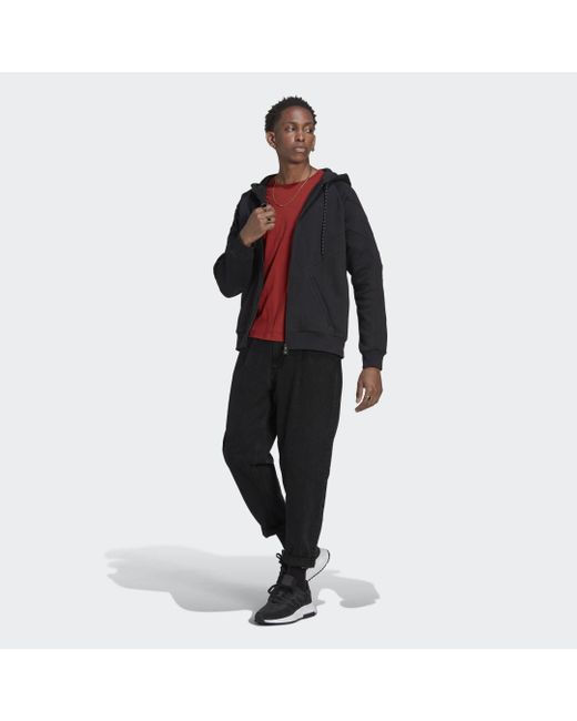 Adidas Black Rekive Full-zip Hoodie for men