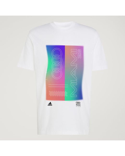 Adidas White Audi Revolut F1 Team Teamgeist Graphic T-Shirt for men