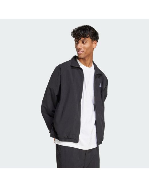 Giacca A Vento Essenziale Con Logo Piccolo di Adidas in Black da Uomo