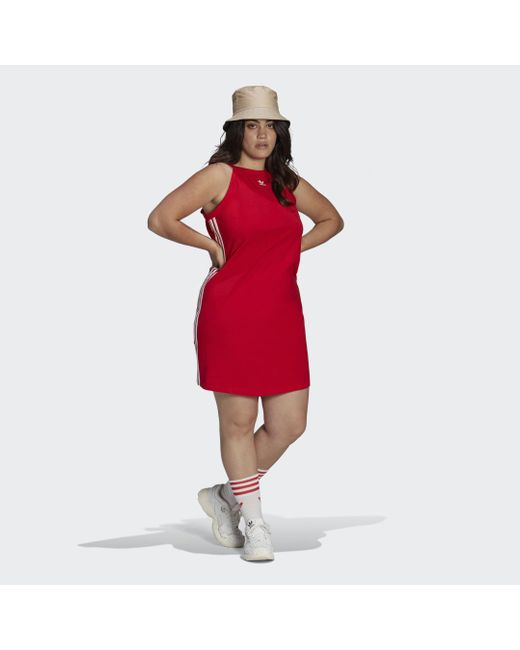 Adidas Red Adicolor Classics Tight Summer Dress (plus Size)
