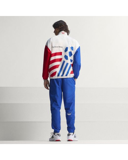 Adidas Blue Graphic Woven Track Top for men