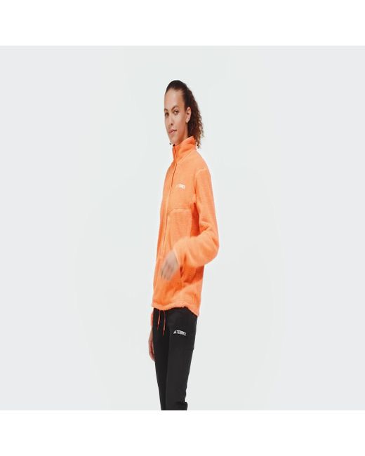 Adidas Orange Terrex Xploric High-pile-fleece Pullover