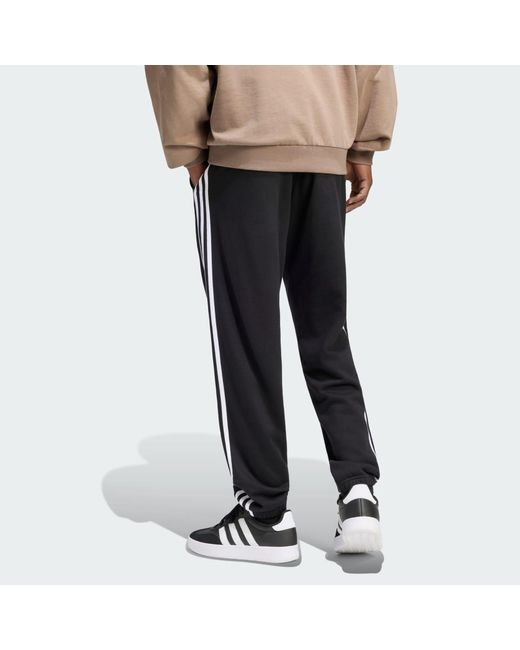 Adidas Multicolor Essentials 3-Stripes French Terry Tapered Cuffed Joggers for men
