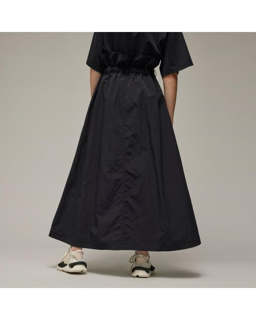 Adidas Black Y-3 Crinkle Nylon Skirt