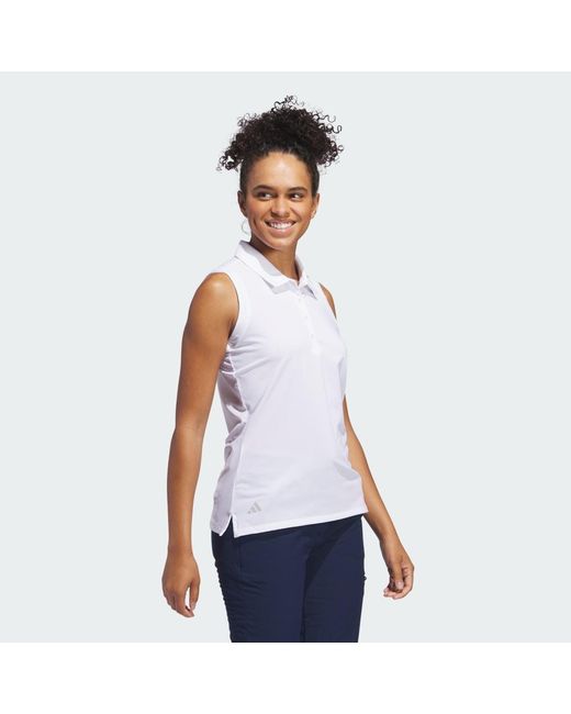 Polo sin mangas Ultimate365 Solid Adidas de color White