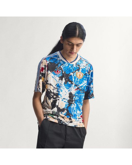 Adidas Blue Manchester United Stone Roses Jersey for men