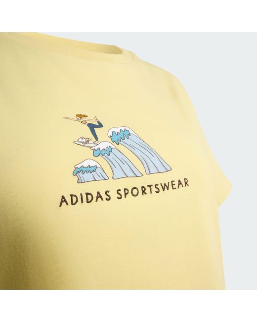 Adidas Yellow Codes Doodle Surf Graphic Tee