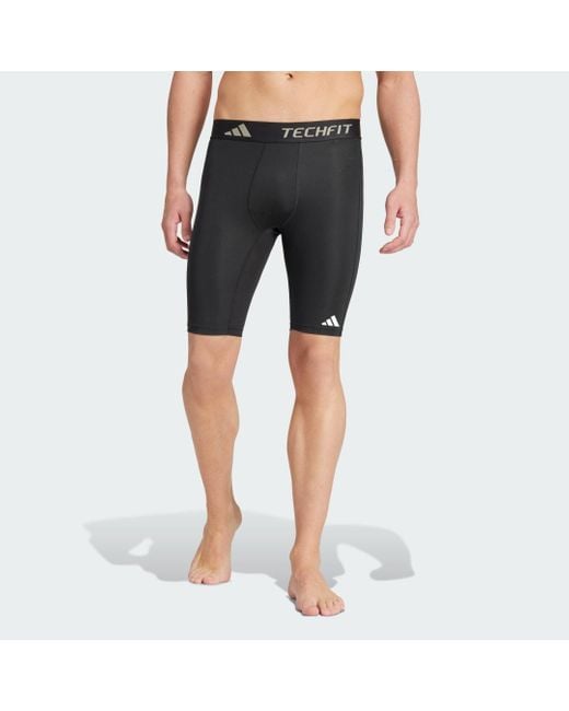 Adidas Black Techfit Compression Training Short Tights for men