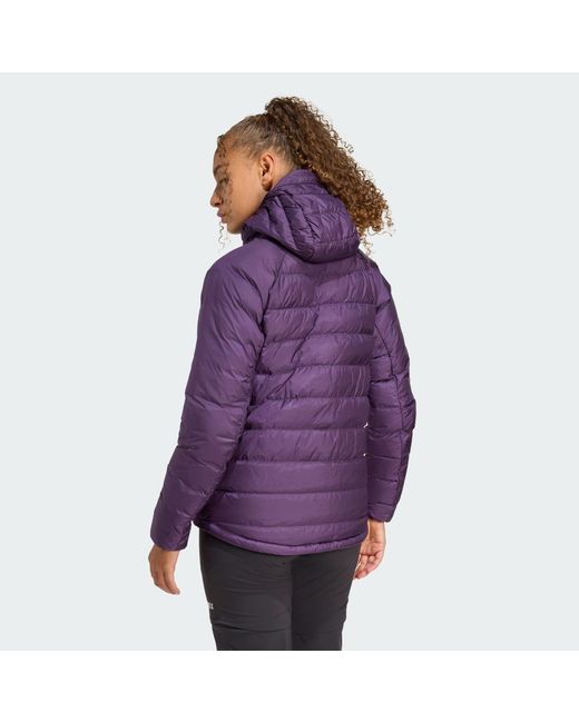 Adidas Purple Terrex Xperior Climawarm+ Down Hooded Jacket
