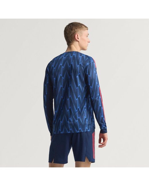 Adidas Blue Arsenal 25/26 Long Sleeve Away Authentic Jersey for men