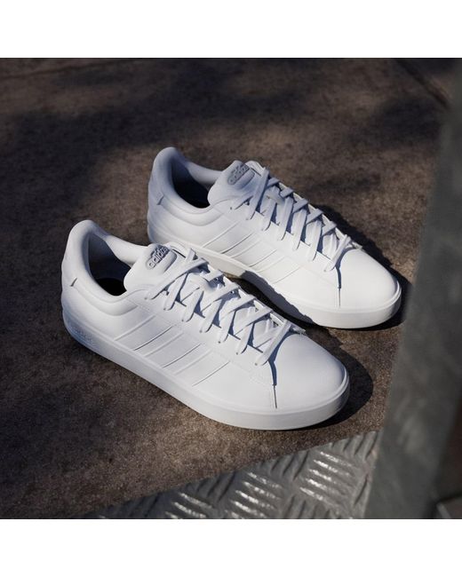 Adidas White Grand Court 3.0 Shoes for men