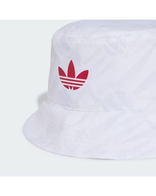 Adidas White Liverpool Fc Bucket Hat