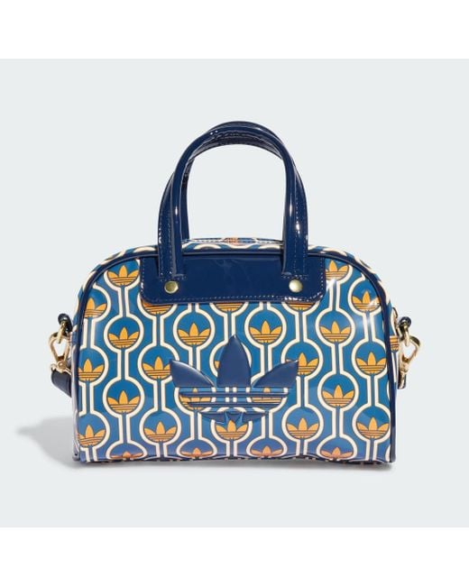 Adidas Blue Monogram Print Mini Bowling Bag