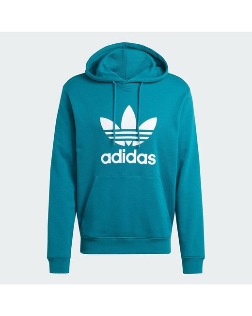 Adidas Blue Adicolor Classics Trefoil Hoodie for men