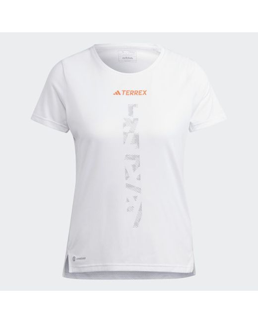 T-Shirt Da Trail Running Terrex Agravic di Adidas in White