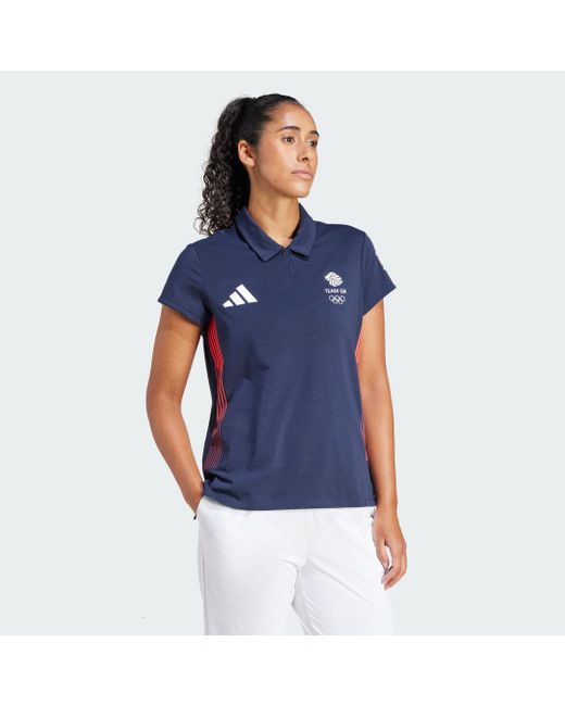 Adidas Blue Team Gb Golf Polo Shirt