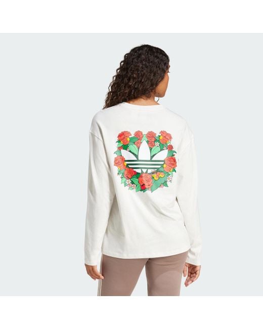 Originals Graphic Long Sleeve Long-Sleeve Top di Adidas in White