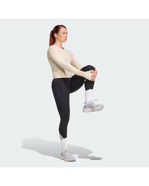 Adidas Black Adi365 Climacool 3 Stripes Running Full Length Leggings