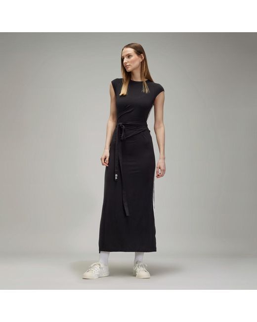 Adidas Black Y-3 Tencel Stripes Dress