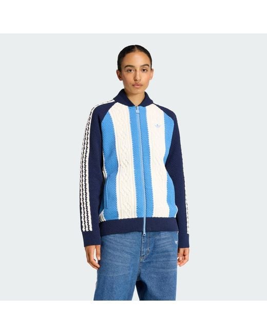 Adidas Blue Originals Archive Cutline Knit Track Top