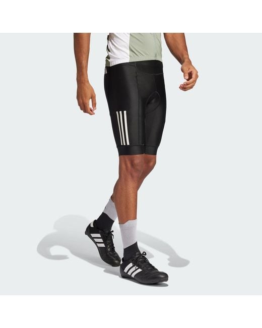 Adidas Black Essentials 3-Stripes Padded Cycling Shorts for men