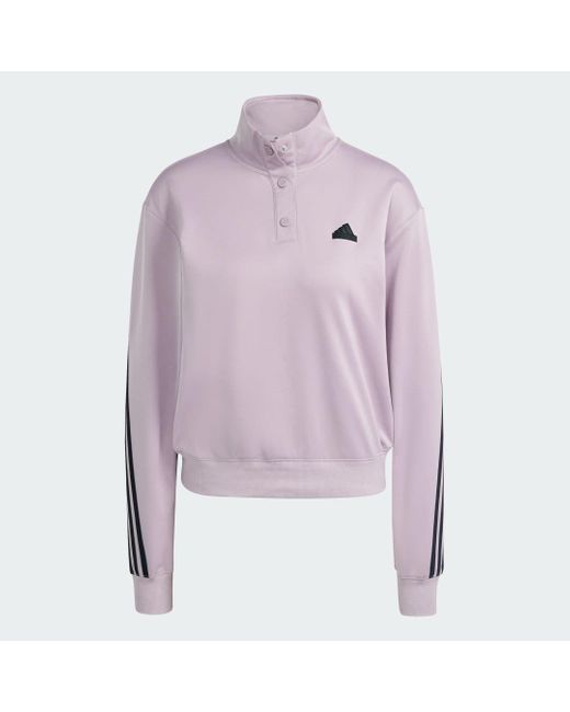 Giacca Da Allenamento Iconic Wrapping 3-Stripes Snap di Adidas in Purple