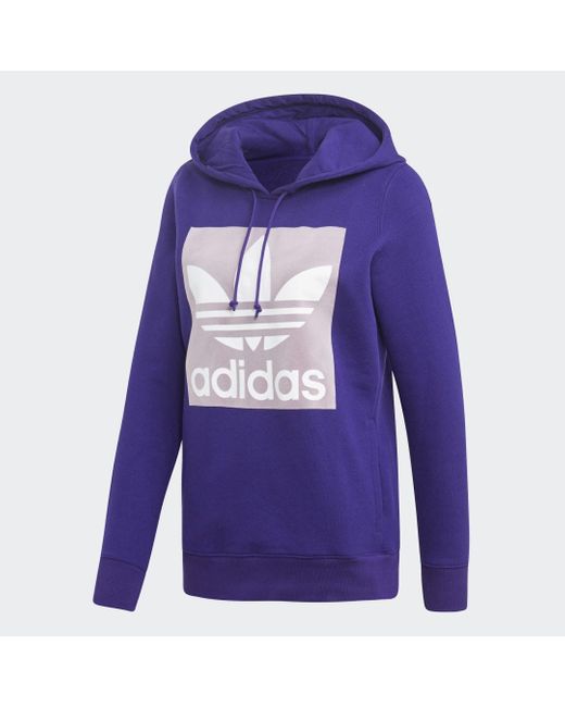 adidas trefoil hoodie purple