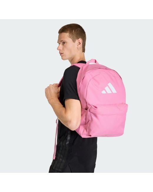 Adidas Pink Classic 3 Bar Logo Backpack