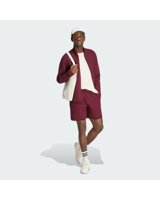 Adidas Red Munich 93 Knit Shorts for men