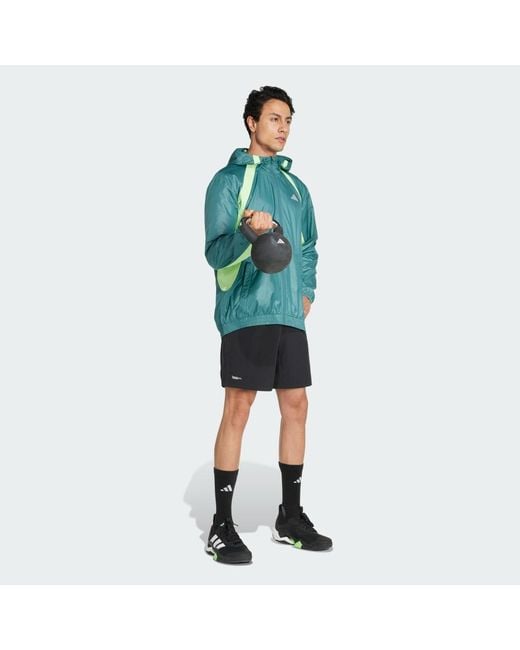 Adidas Blue Tech Apparel Windbreaker for men