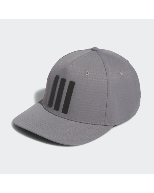 Adidas Gray 3-Stripes Tour Golf Hat for men